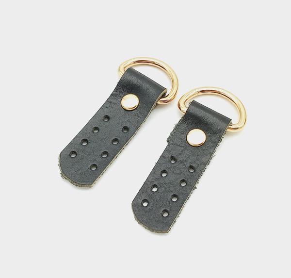 Çanta Aksesuar Gerçek Deri Siyah Sapucu (Böce) Light Gold Metalli - Image 1