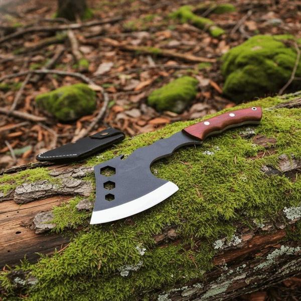 El Yapımı Yerli Üretim Deri Kılıflı Kamp Baltası - Image 1