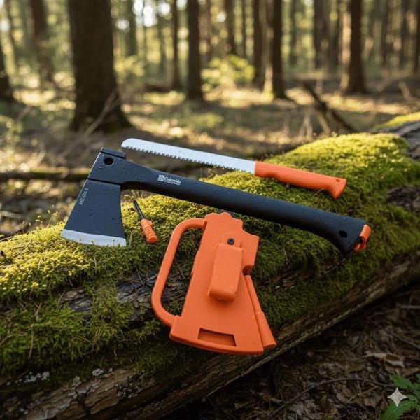 AlsepeteAvm AXE-004 Testereli Magnezyum Çubuklu Kamp Baltası - Image 1