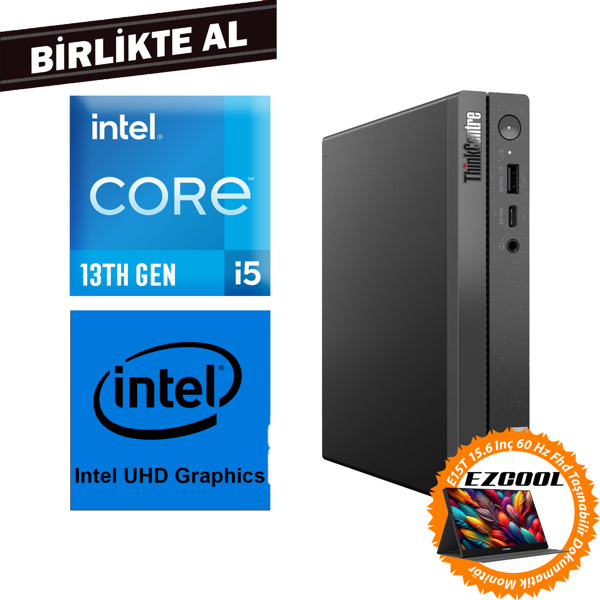 Lenovo ThinkCentre Neo 50Q G4 i5-13420H 16GB 1TB SSD Fdos Mini Pc+15.6" Touch Monitör 12LMS4XCTX 027 - Image 1