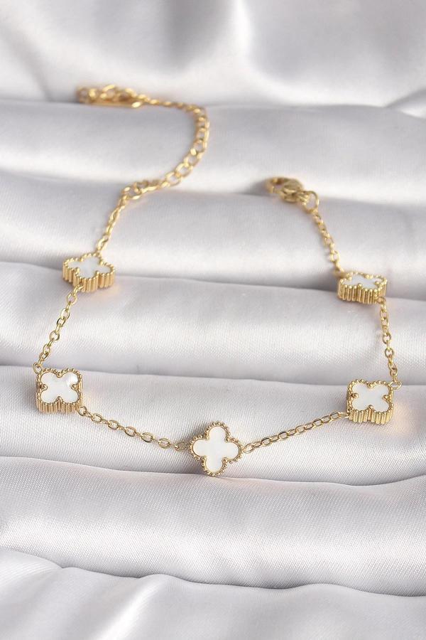 316L Çelik Gold Renk Baby Boy Yonca Model Kadın Bileklik - Image 1