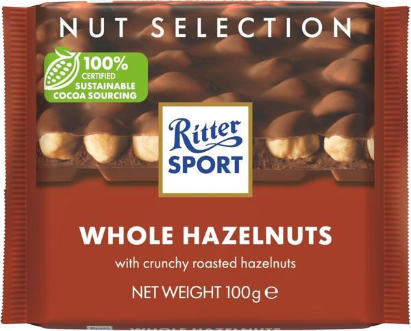 Ritter Sport Whole Hazelnuts Bütün Fındıklı Sütlü Çikolata 100 g - Image 1