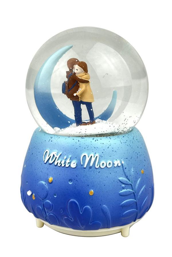 Beyaz Ay - White Moon Işıklı ve Müzikli Kar Küresi - Image 1