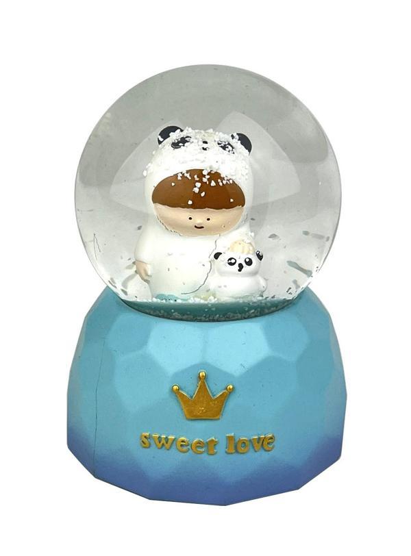 Sweet Love Panda Tulumlu Çocuk Işıklı ve Müzikli Kar Küresi - Image 1