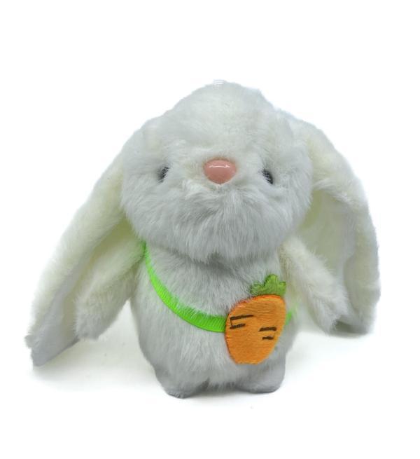 Sevimli Beyaz Tavşan Büyük Kulak Peluş Anahtarlık - Image 1