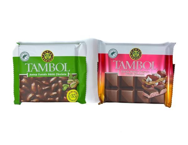 TAMBOL Antep Fıstıklı Sütlü Çikolata + Çilek Milföy Dolgulu Sütlü Çikolata - Image 1