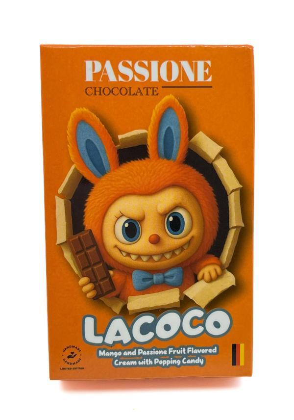 Passione Lacoco - Mango ve Çarkıfelek Meyvesi Kreması ve Patlayan Şekerli Sütlü Çikolata 100 g - Image 1