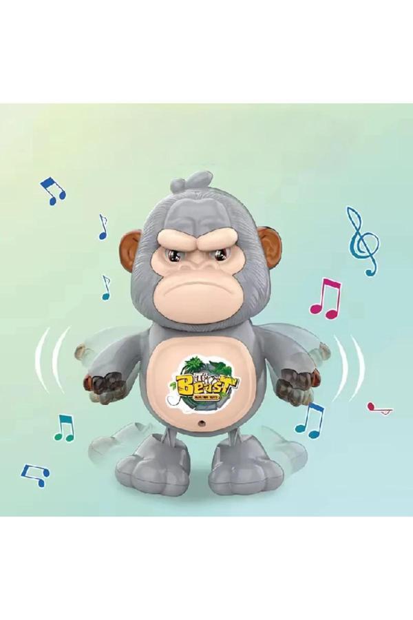 Boratila Toys Dans Eden Işıklı Müzikli Goril Oyuncak (Gri) - Image 1
