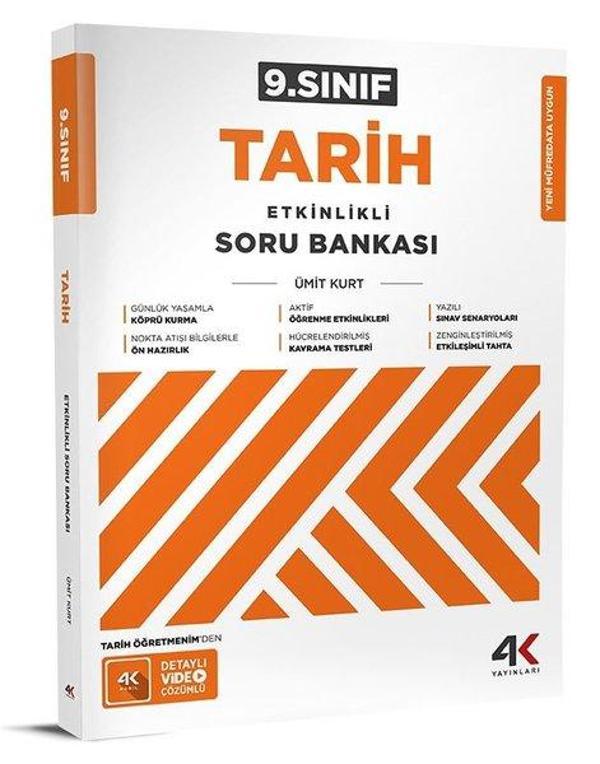9. Sınıf Tarih Etkinlikli Soru Bankası - 4K Yayınları - Image 1