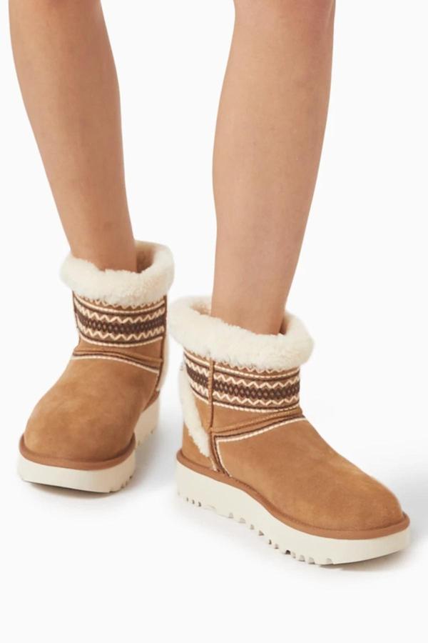 UGG Women's Classic Mini Atherson Boot Kadın Hakiki Süet Deri İçi Koyun Yünlü Bot Kahverengi - Image 1