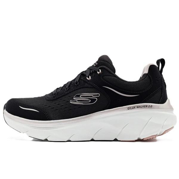 Skechers D'Lux Walker 2.0 Gradient Glam Memory Foam Leather Womens Sneaker Hafızalı Taban Hakiki Deri Kadın Günlük Spor Ayakkabı Siyah - Image 1