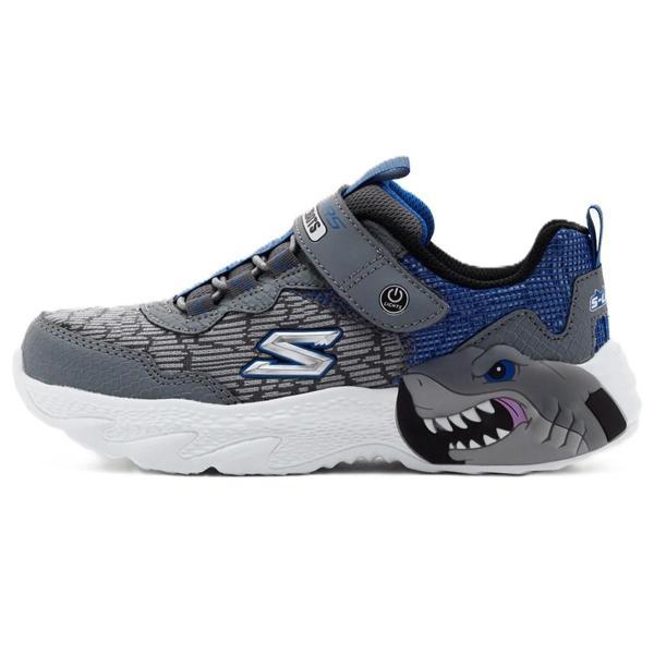 Skechers Creature-Lights Kids Sneaker Lastik Bağcıklı Cırtlı Işıklı Çocuk Ayakkabısı Gri - Image 1