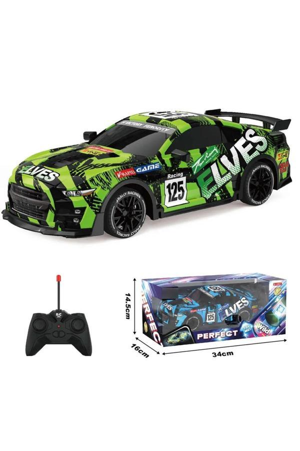 Boratila Toys 1:18 Işıklı Demolu Full Fonksiyon Uzaktan Kumandalı Yeşil Yarış Arabası - Image 1