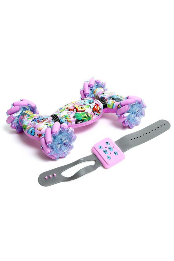 Boratila Toys 2.4 Ghz Özel Desenli 1200 Mah Saat Kumandalı Ve El Sensörlü Motor Sesli Müzikli Şarjlı Akrobat Araba - Image 1