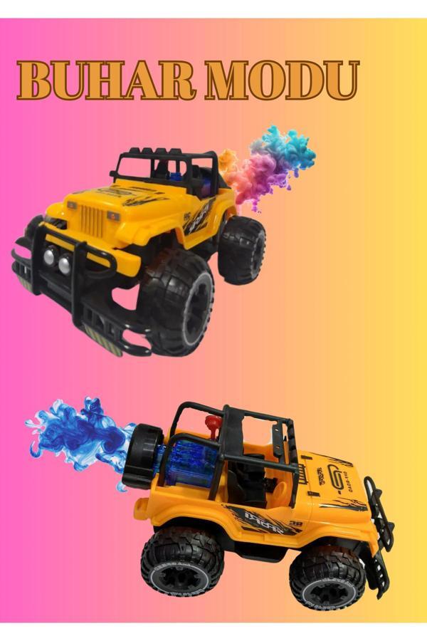 Boratila Toys 1/16 Ölçek 27 Mhz Uzaktan Kumandalı Şarjlı Duman Atan Full Fonksiyon Sarı   Off Road Araba - Image 1