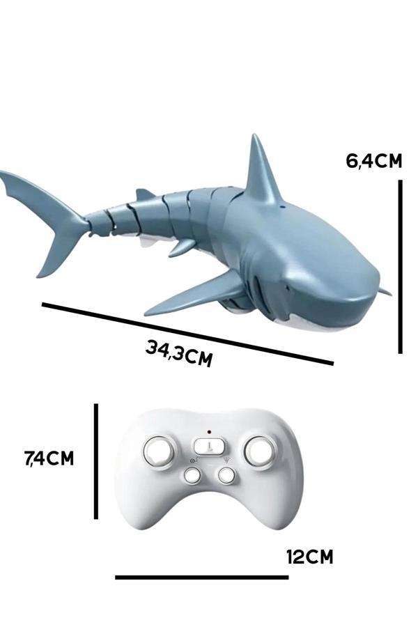 Boratila Toys 2.4 Ghz Yüzen Full Fonksiyon Şarjlı Su Püskürten Beyaz Köpekbalığı (Kumandalı Balık) - Image 1