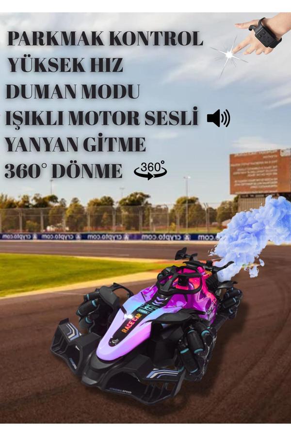 Boratila Toys 2.4 Ghz Yüksek Hızlı Parmak Kontrol Duman Modlu Uzaktan Kumandalı Formüla Yarış Arabası - Image 1