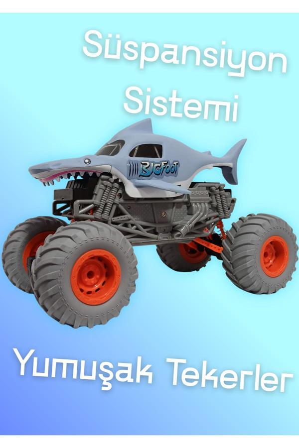 Boratila Toys 27 Mhz Uzaktan Kumandalı Full Fonksiyon Şarjlı Köpek Balığı Görünümlü Off Road Canavar Araba - Image 1
