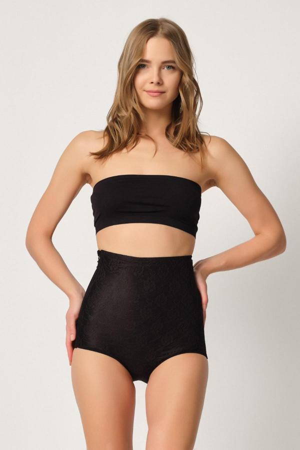 Siyah Mı Emay 2842 Lazer Dantelli Slip Korse - Image 1