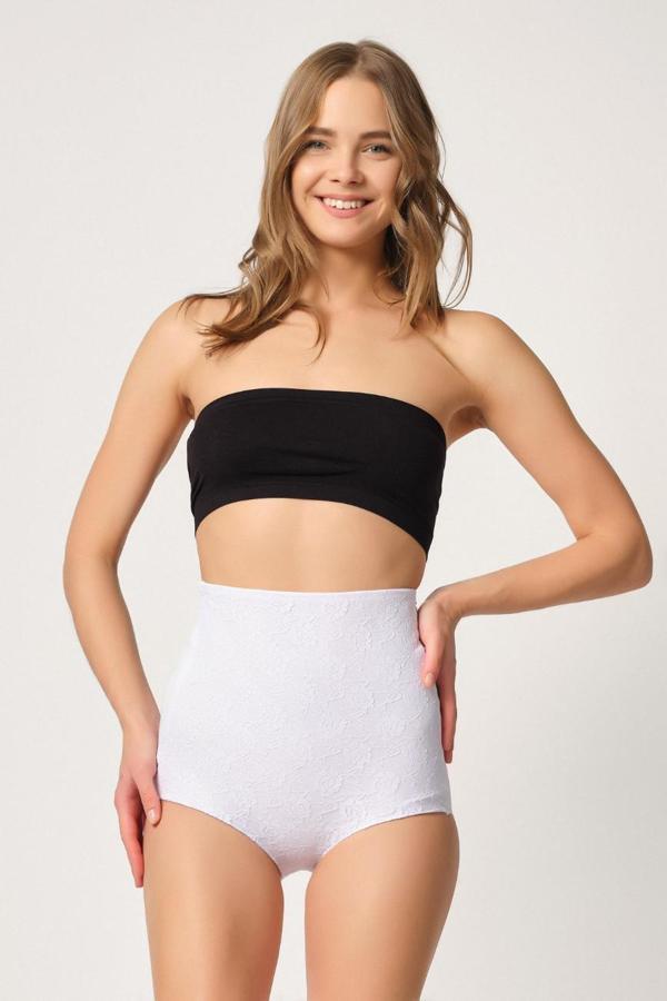 Beyaz Mı Emay 2842 Lazer Dantelli Slip Korse - Image 1