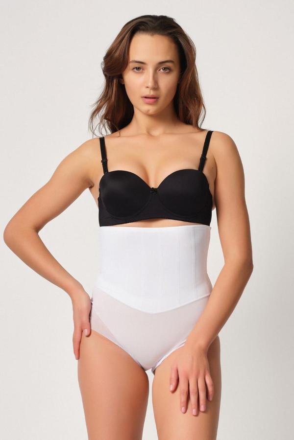 Beyaz Mı Emay 2945 Tül Karyokalı Slip Lazer Korse - Image 1