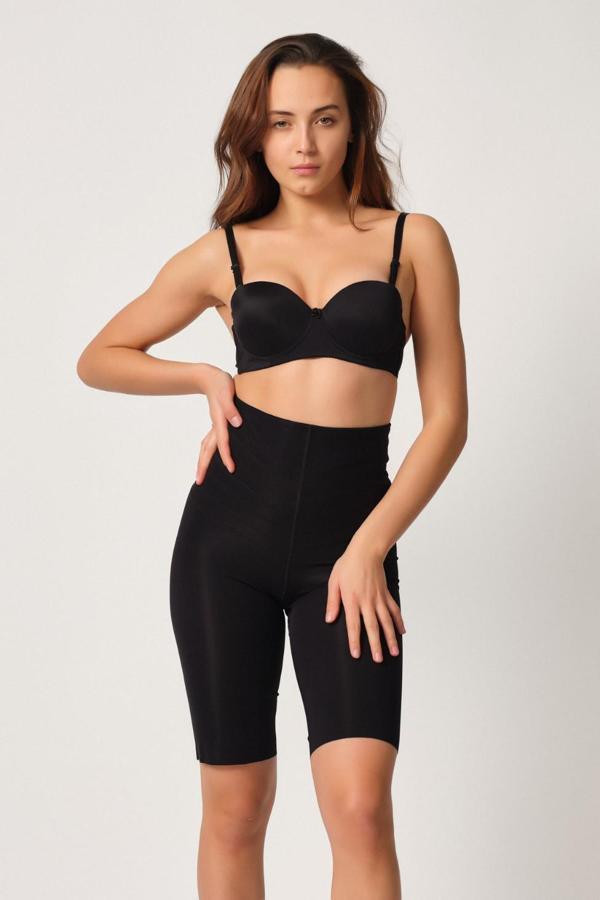 Siyah Mı Emay 2923 Yüksek Bel Karyokalı Paçalı Lazer Korse - Image 1