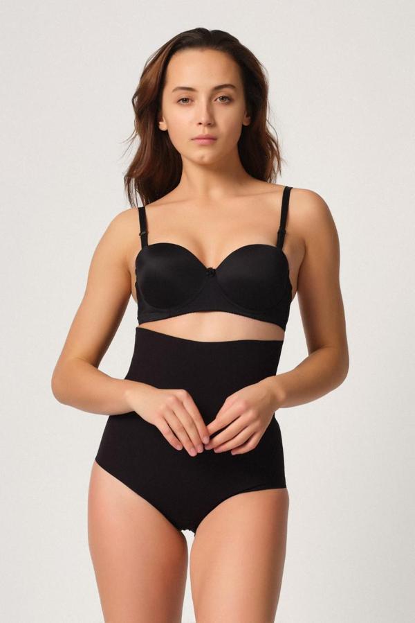 Siyah Mı Emay 2708 Lazer Yüksek Bel Kesim Slip Korse - Image 1
