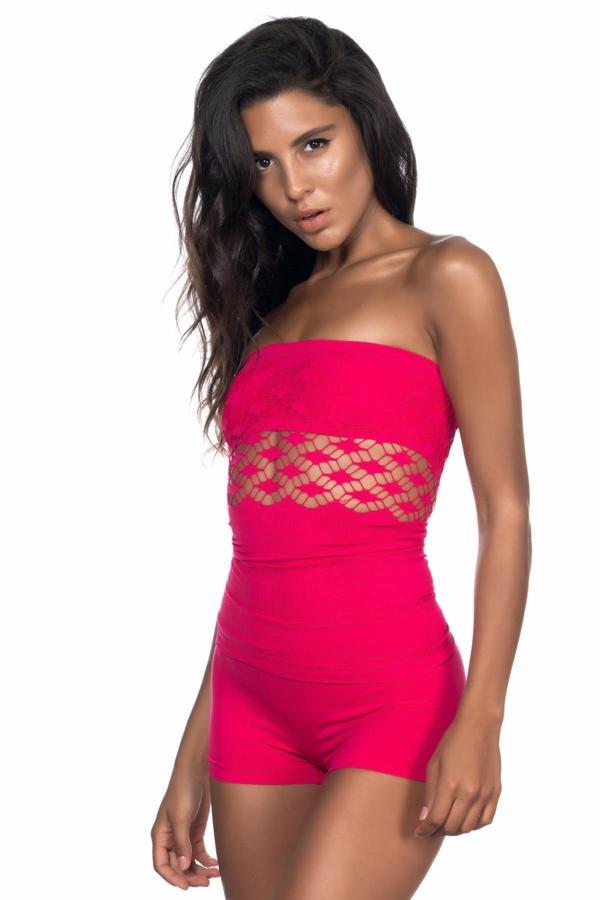 Fuşya Mı Emay 5035 Fantazi Straplez Atlet Korse - Image 1