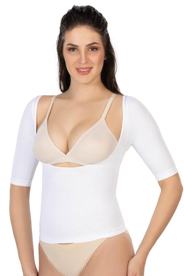 Beyaz Mı Emay 5014 Göğsü Açık Yarım Kollu Korse - Image 1