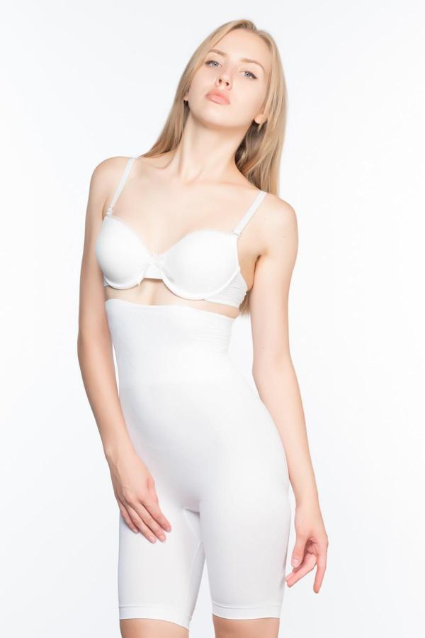 Beyaz Mı Emay 2074 Yüksek Bel Desenli Double Uzun Paça Korse - Image 1