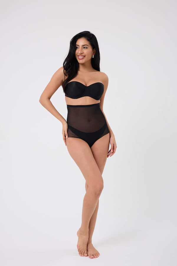 Freshness 0006 Lazer Kesim Tül Yüksek Bel Slip Korse - Image 1