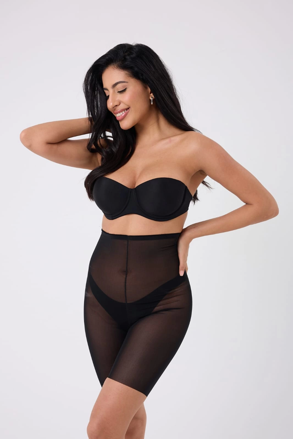 Freshness 0007 Lazer Kesim Tül Yüksek Bel Şort Korse - Image 1