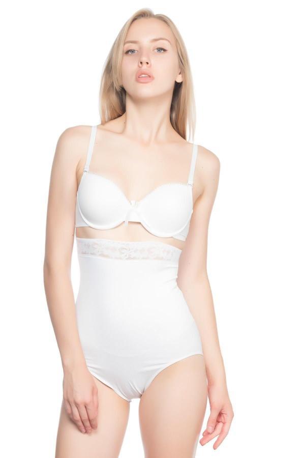 Beyaz Mı Emay 2028 Dantelli Yüksek Bel Slip Korse - Image 1