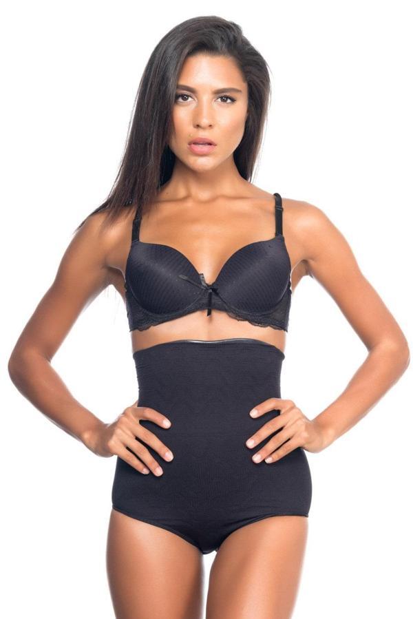 Siyah Mı Emay 2079 Yüksek Bel Desenli Double Slip Korse - Image 1