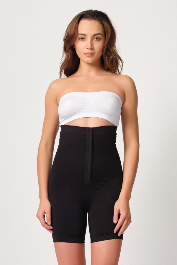 Siyah Mı Emay 2087 Önden Agraflı Paçalı Korse - Image 1