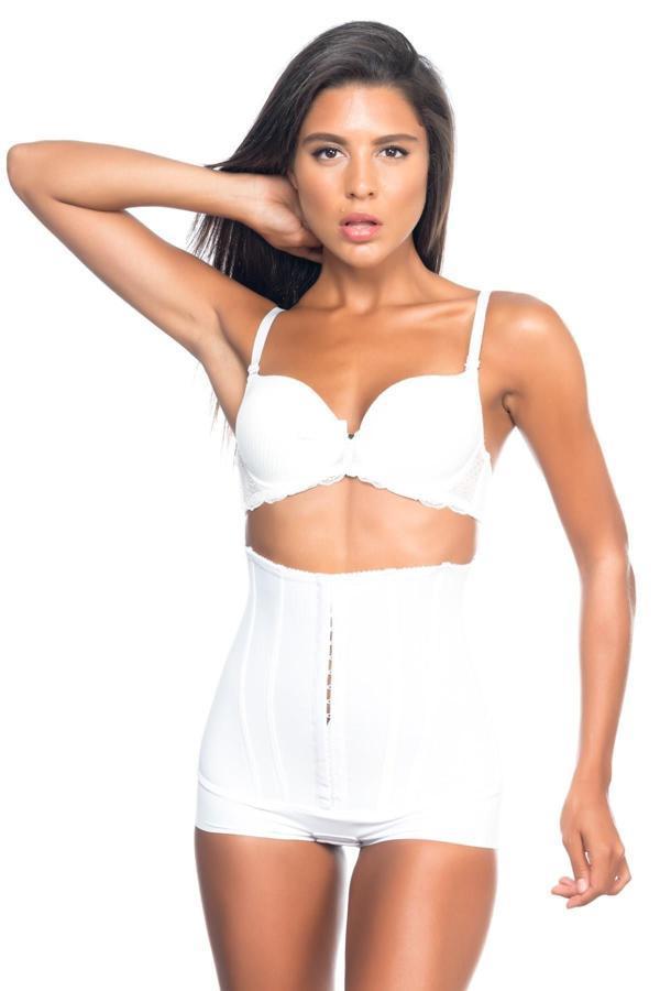 Beyaz Mı Emay 2824 Yüksek Bel Balen Agraflı Slıp Lazer Korse - Image 1