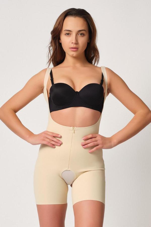 Ten Mı Emay 2834 Göğsü Açık Ferumalı Tül Popo Boy Lazer Korse - Image 1