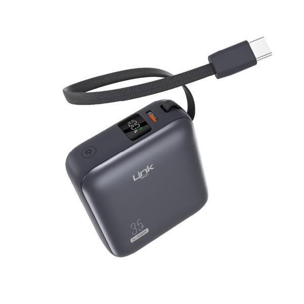 LinkTech PD35 Premium 10000 mAh 35W Süper Hızlı Dahili Kablolu Powerbank - Image 1