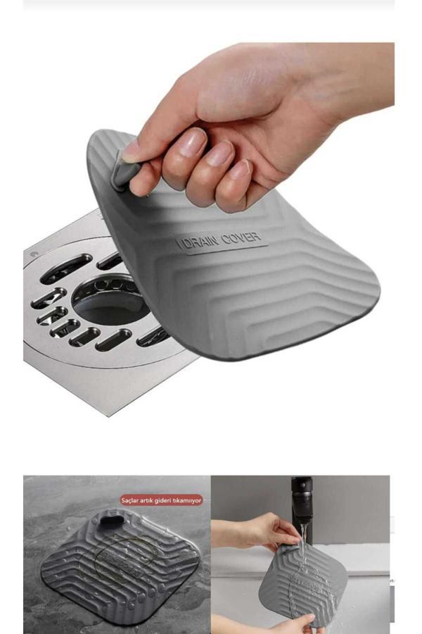 Tafce Kare Kötü Koku Önleyici Silikon Mat Banyo Mutfak Lavabo Balkon Gider Tıpası Kapağı - Image 1
