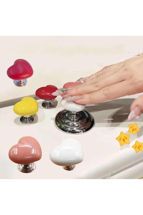 Tafce 1 Adet Klozet Basma Buton Düğmesi Kulp, Kalp Klozet Kapağı Kulbu Şifon Tuşu - Image 1