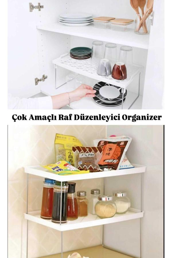 Tafce Katlanabilir Dolap İçi Düzenleyici Raf, Ev Organizasyonu Dağınıklık Önleyici Raf 1 Adet - Image 1