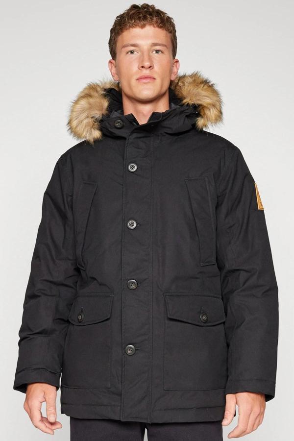 Timberland  DryVent™ Scar Ridge Waterproof Parka Erkek Su Geçirmez Kapüşonlu Parka Siyah - Image 1
