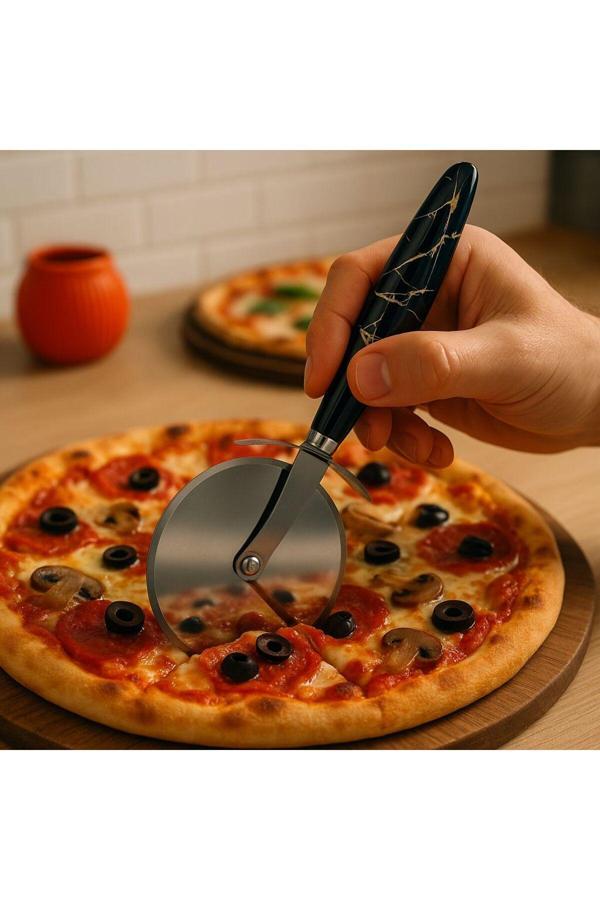 Tafce Pizza Hamur Mantı Börek Kesme Ruleti | Pratik Pizza Kesici Dilimleyici Rulet - Image 1