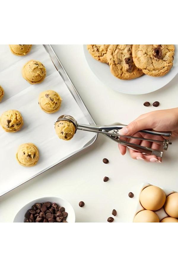 Tafce Kurabiye Helva Dondurma Servis Sunum Kaşığı - 20,5 Cm Paslanmaz Çelik - Image 1