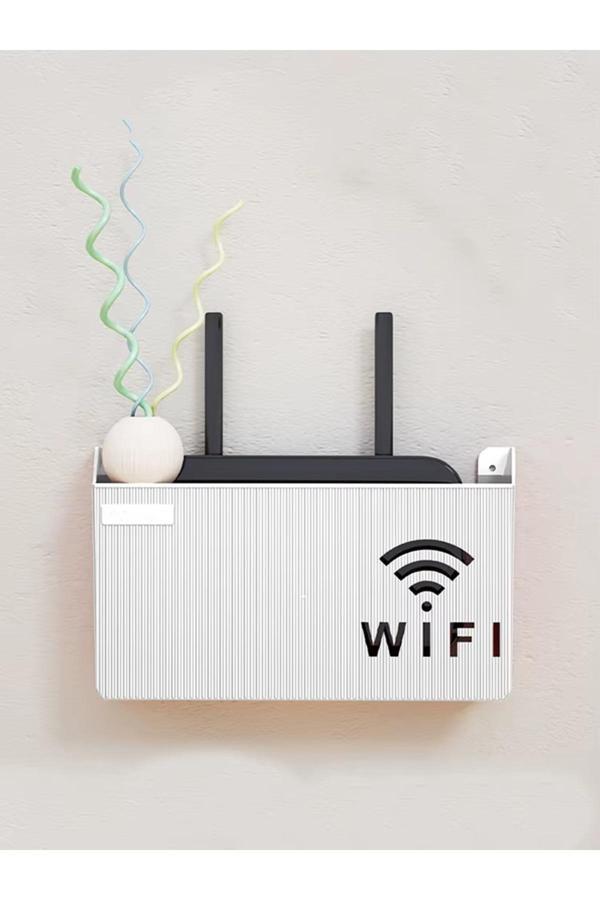 Tafce Beyaz Wifi Kutusu | Duvar Asılabilir Modem Ve Sigorta Saklama Kutusu – Minimalist Dekoratif Tasarım - Image 1
