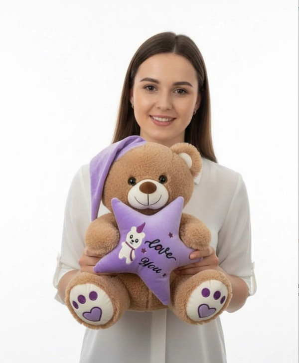 62907 PELUŞ 35CM YILDIZ YASTIKLI AYI -HLY - Image 1