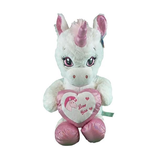 63019 Peluş 60 cm Kalpli Boynuzlu At - Image 1