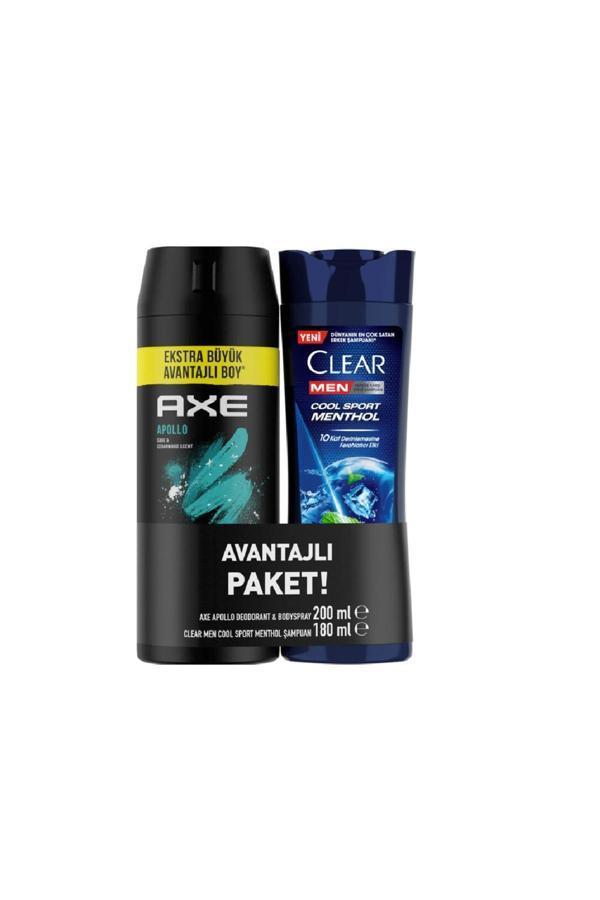 Axe Erkek Sprey Deodorant 200 Ml +Saç Bakım Şampuanı Menthol 180 Ml - Image 1