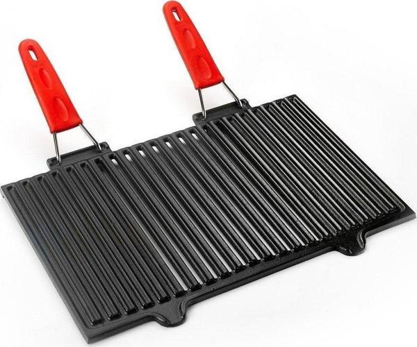 Mangal Izgarası Demir Döküm Çift Silikon Kulplu 25 x 40 cm - Image 1