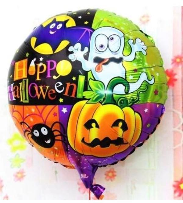 Halloween Örümcekli Kabaklı Folyo Balon 18 İnç - Image 1